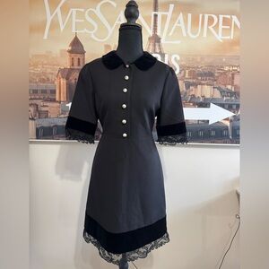 Gucci black lace dress with buttons